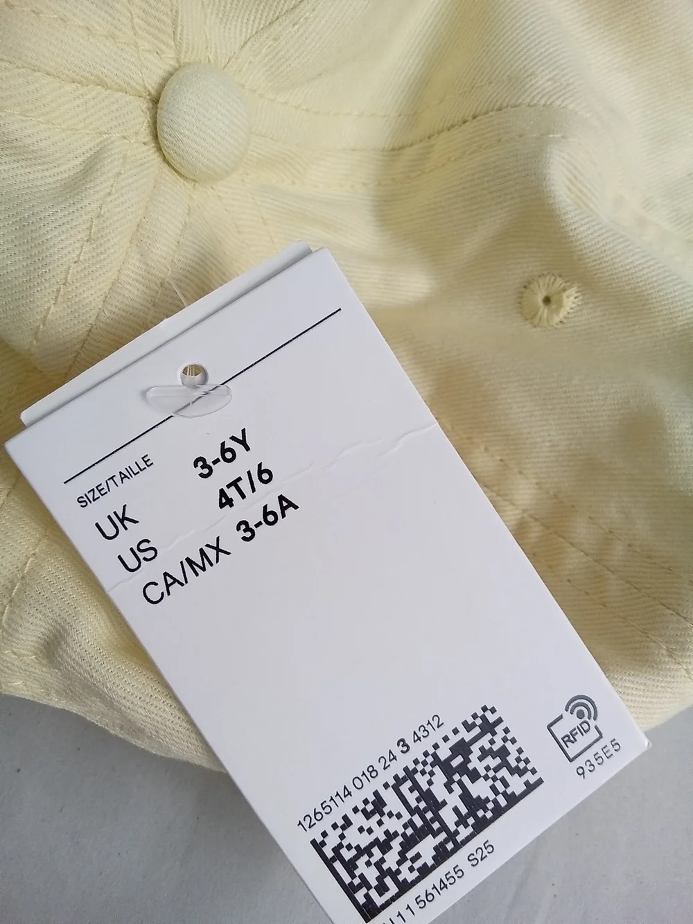 NWT H&M Kids Lemon Embroidered Baseball Cap Yellow 3-6Y